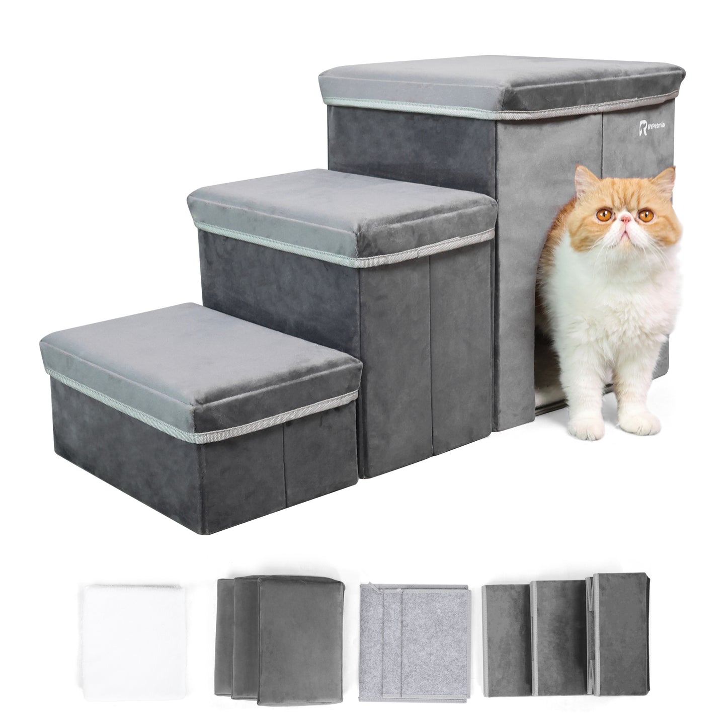 RYpetmia Foldable Pet Stairs for Beds & Sofas