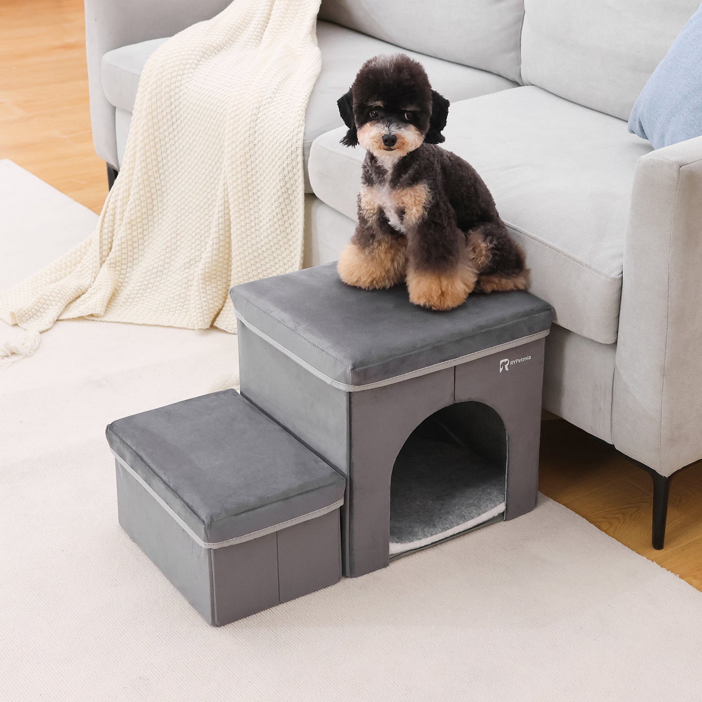 RYpetmia Foldable Pet Stairs for Beds & Sofas