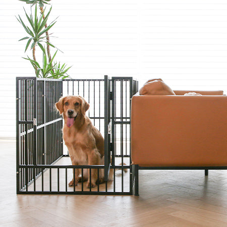 RYPetmia Dog Playpen Dog Exercise Pen Heavy Duty Dog Fence Portable Metal Fence Folding Pet Playpen with Door/Gate for Large Small Animals Outdoor Indoor Exercise Playpen