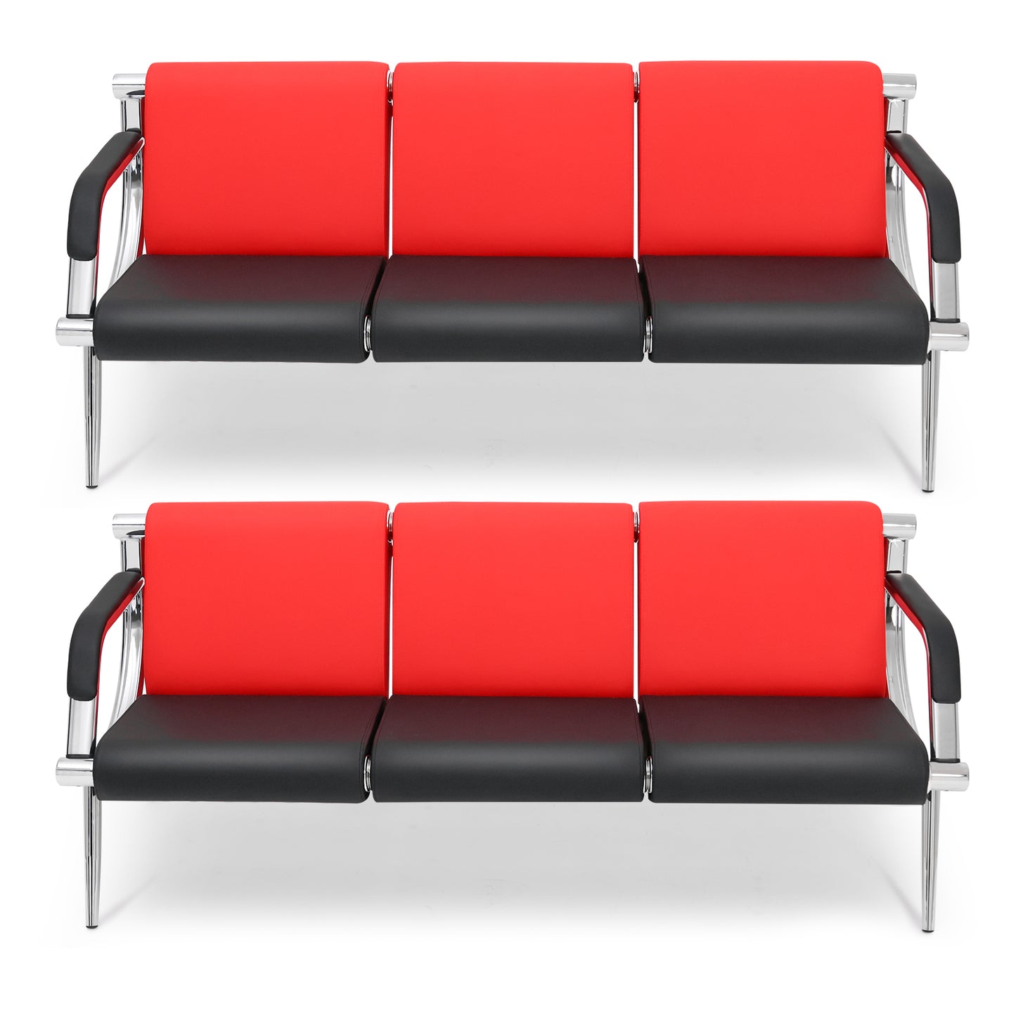 Walcut Office Reception Sofa Set PU Leather 3 Pcs Waiting Room Chairs