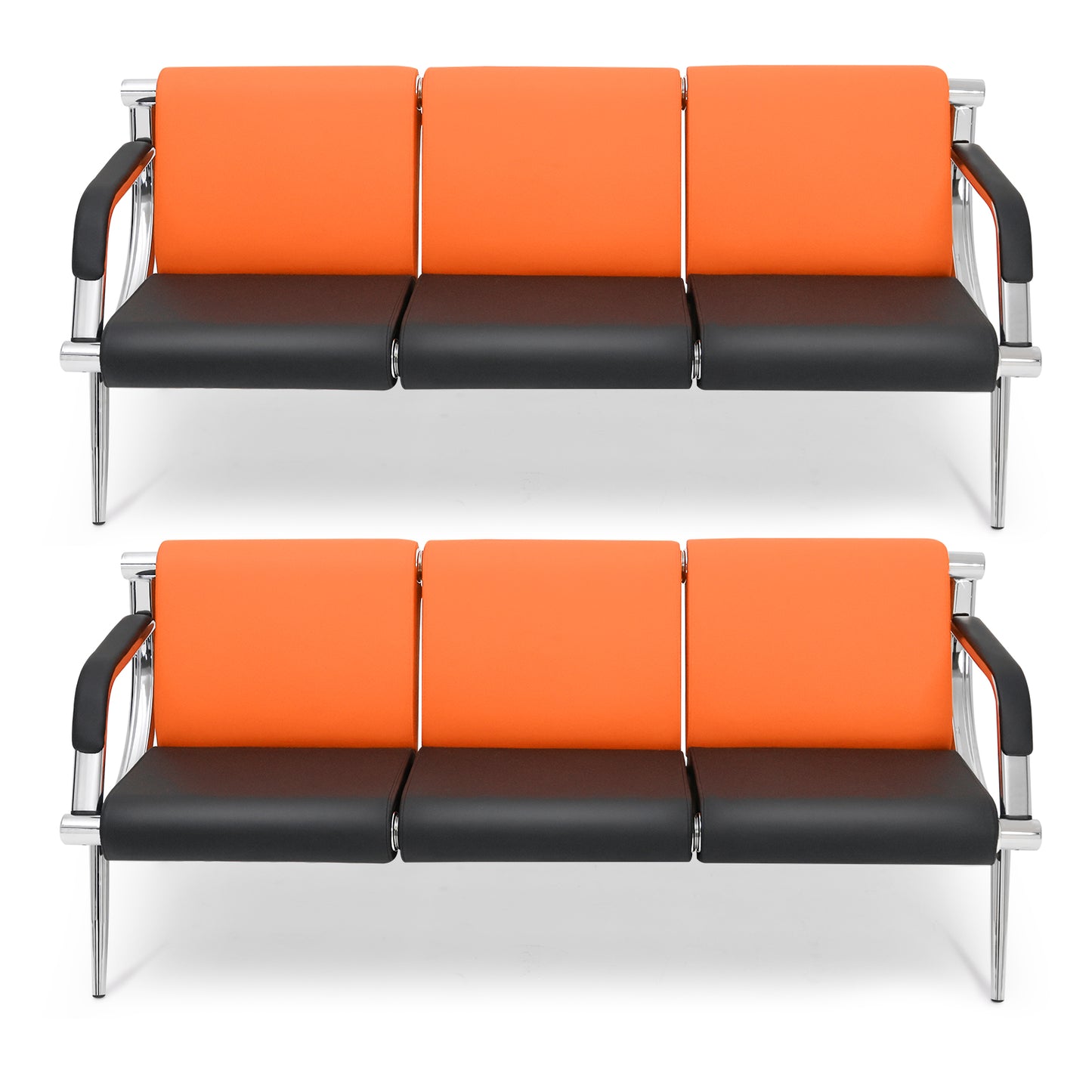 Walcut Office Reception Sofa Set PU Leather 3 Pcs Waiting Room Chairs