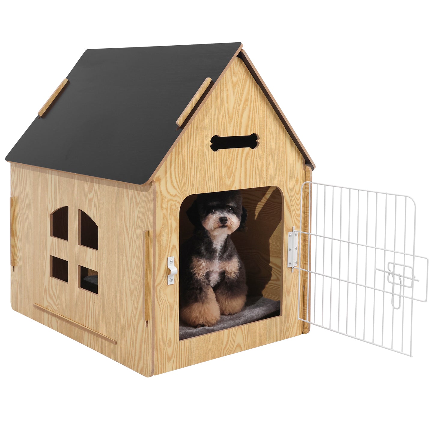 RYPetmia Large Dog Wooden House Dog Crate