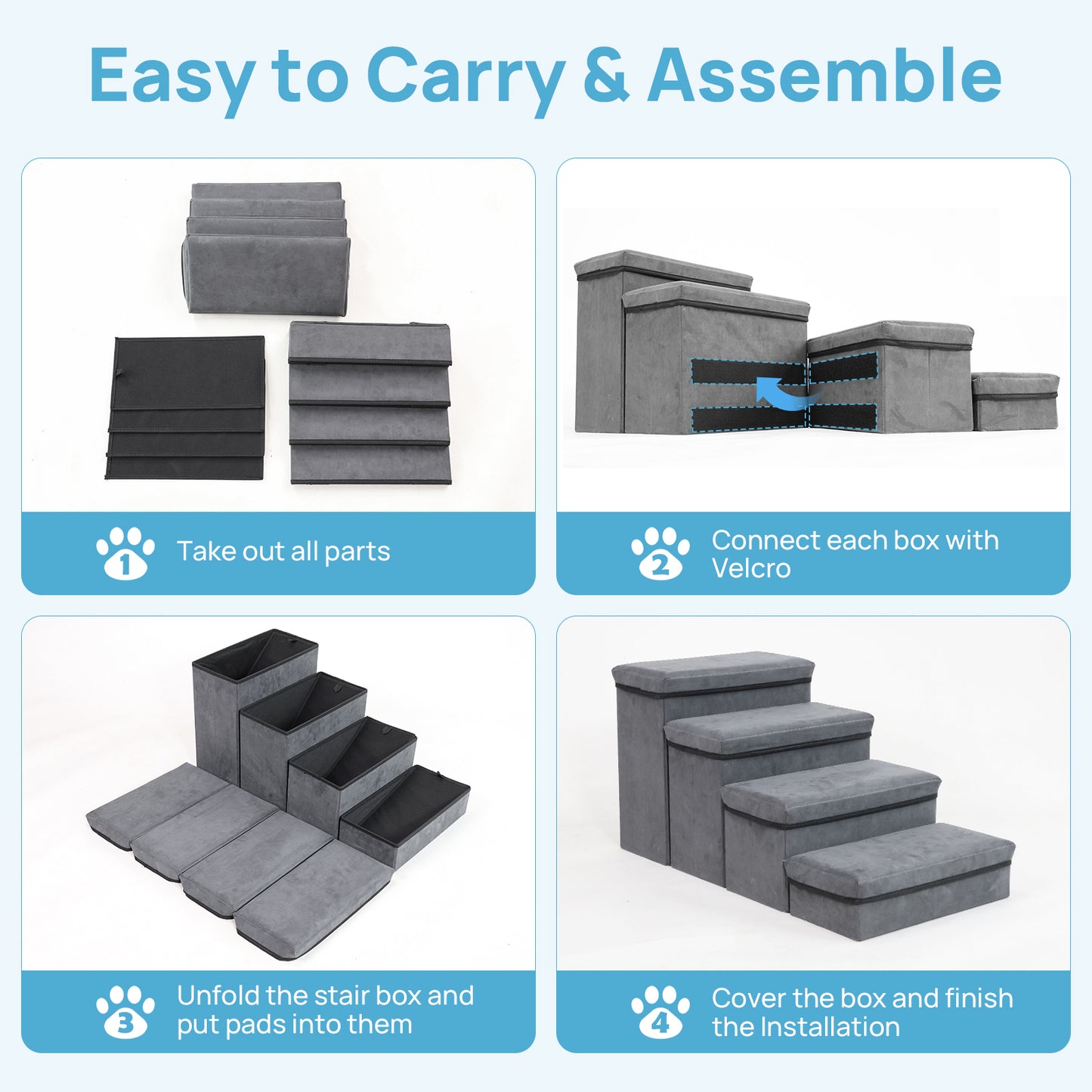 RYPetmia Foldable Pet Storage Stair & Steps