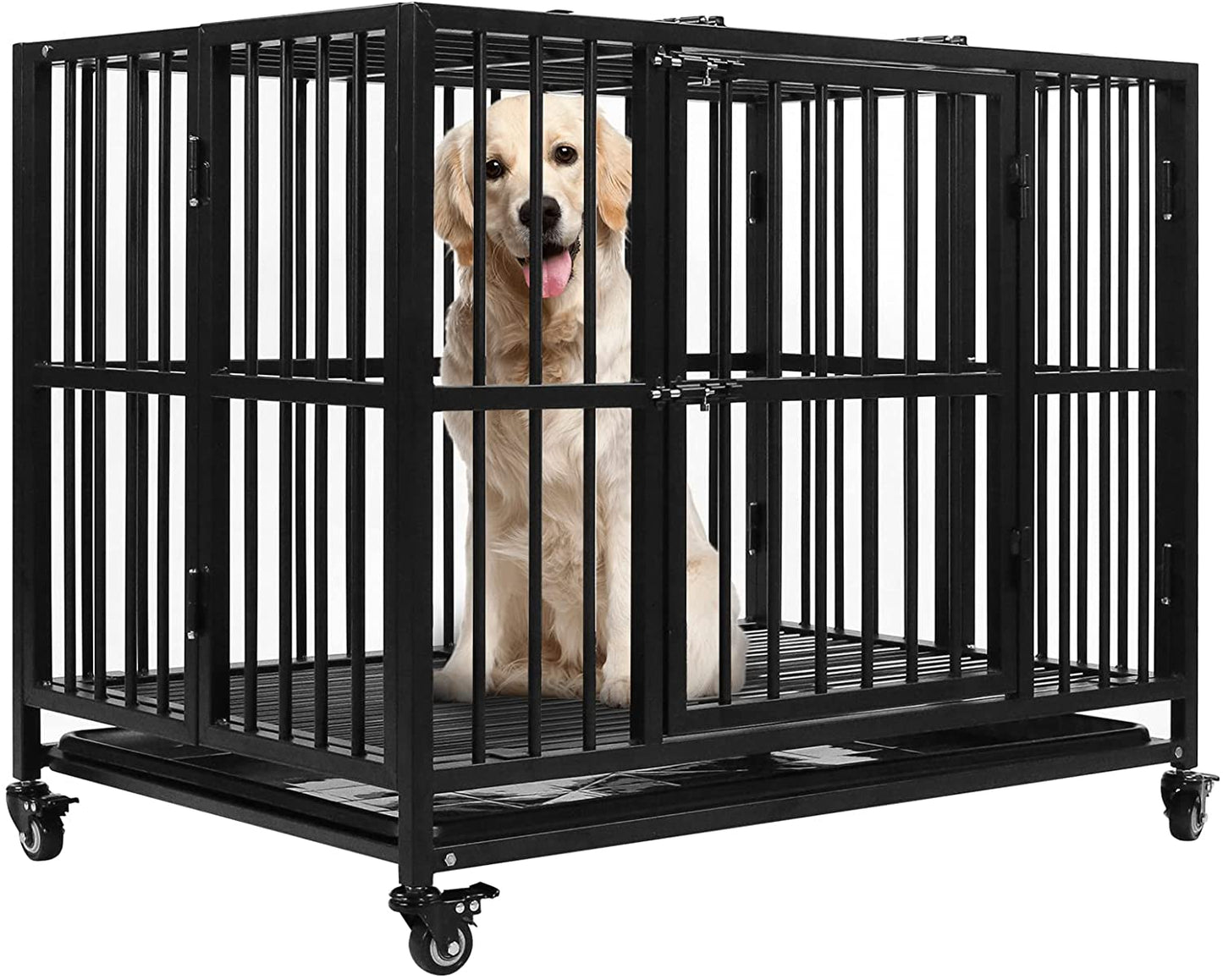 RYPetmia Heavy Duty Dog Crate, Indestructible,Foldable,