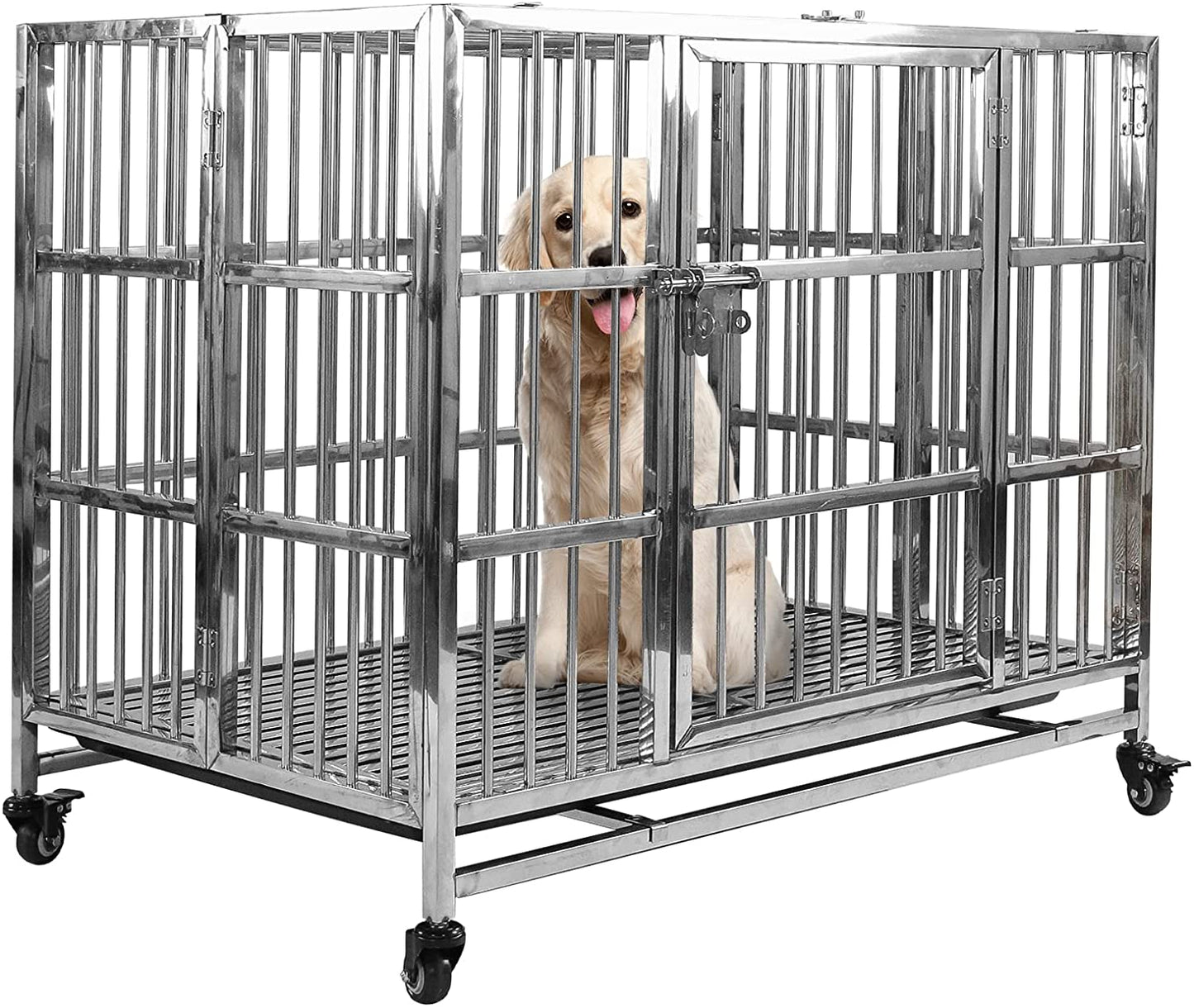 RYPetmia Heavy Duty Dog Crate, Indestructible,Foldable,