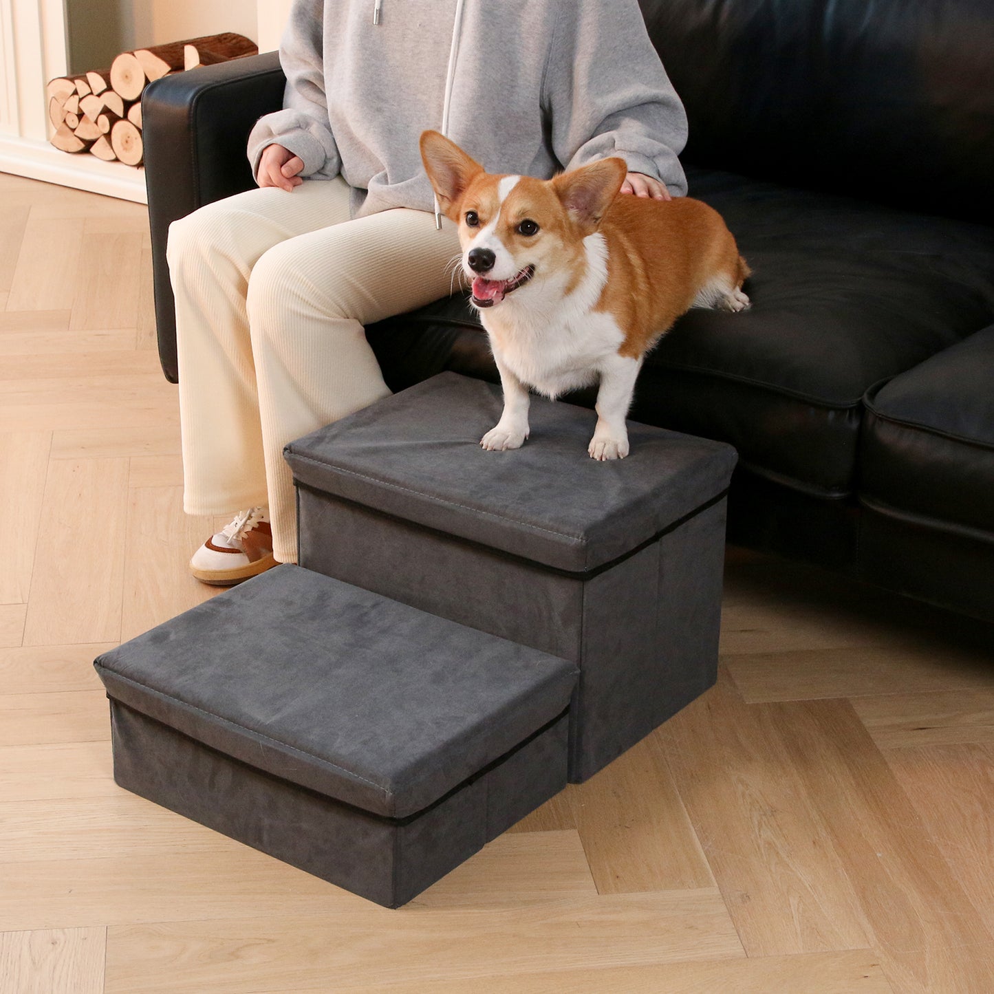 RYPetmia Foldable Pet Storage Stair & Steps