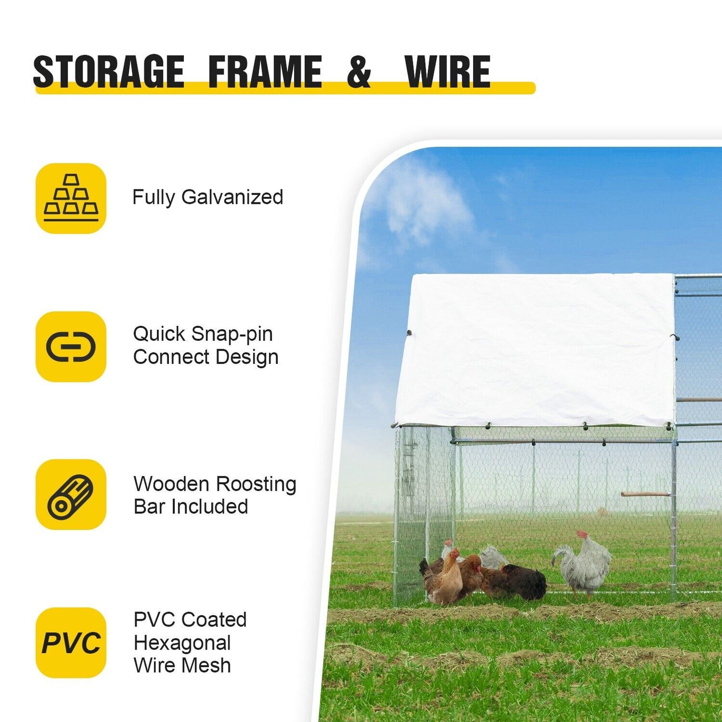 Walnest 10x10 ft Metal Chicken Cage