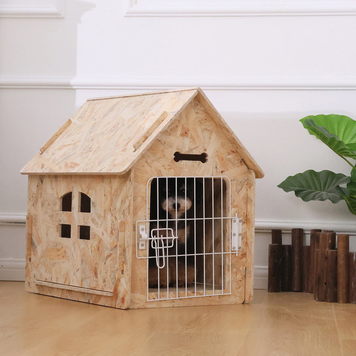 RYPetmia Dog Wooden House Dog Crate