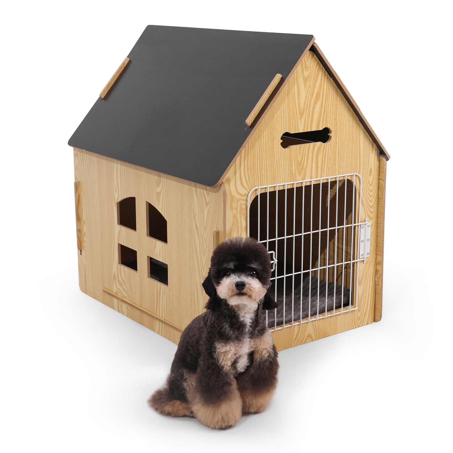 RYPetmia Large Dog Wooden House Dog Crate