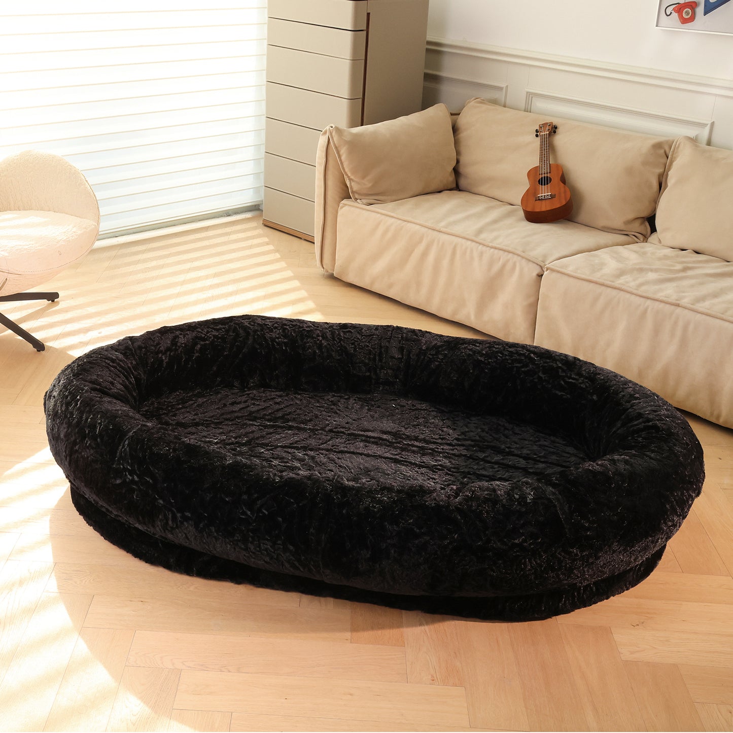 RYPetmia Extra Large Bed for Humans Bean Bag Human Sized Large Dog Bed with Blanket