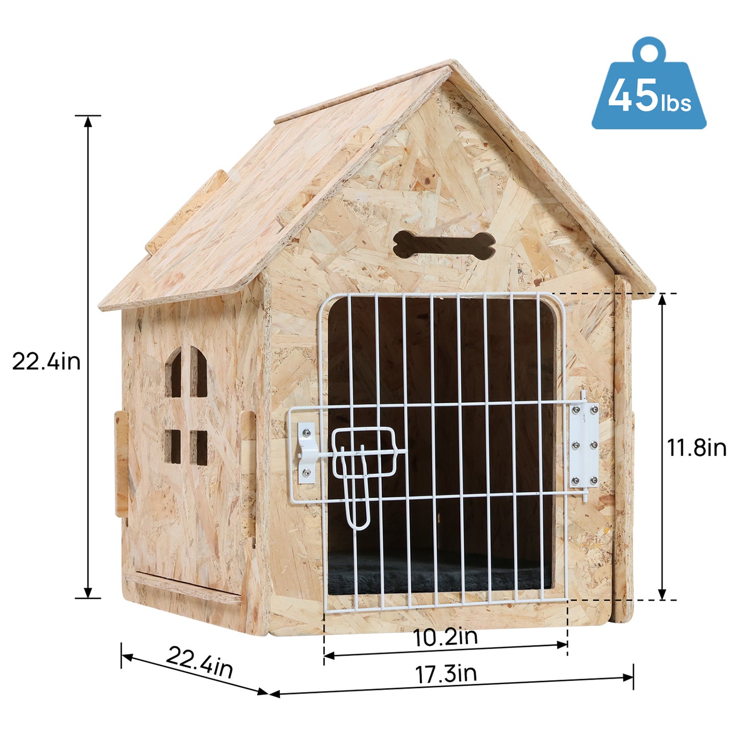 RYPetmia Dog Wooden House Dog Crate