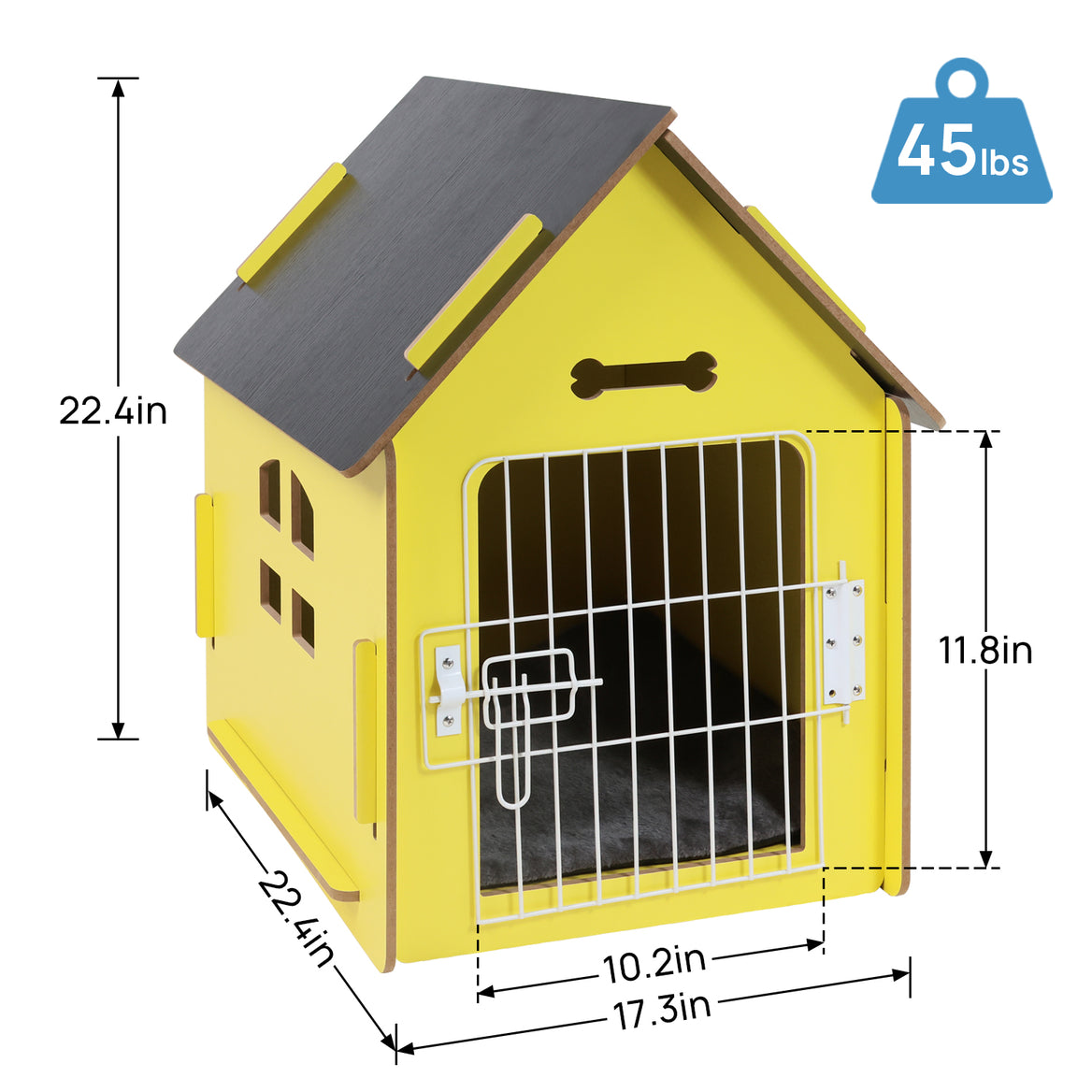 RYPetmia Dog Wooden House Dog Crate