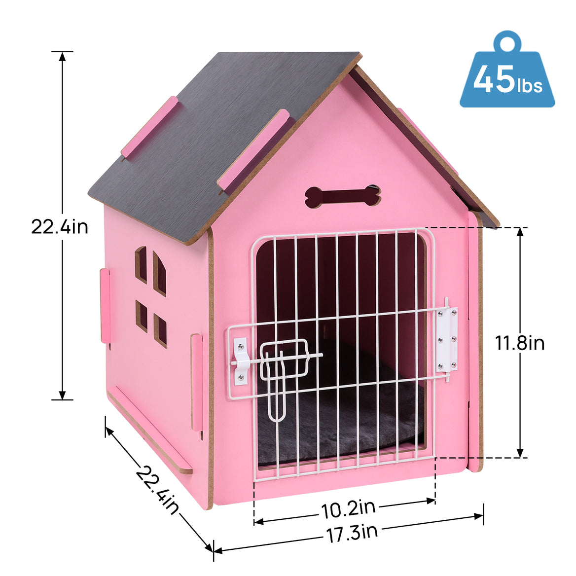 RYPetmia Dog Wooden House Dog Crate