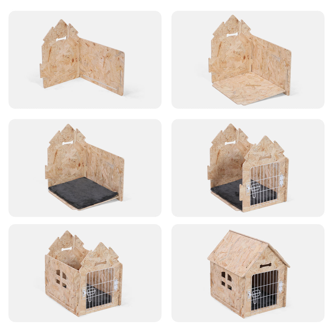 RYPetmia Dog Wooden House Dog Crate