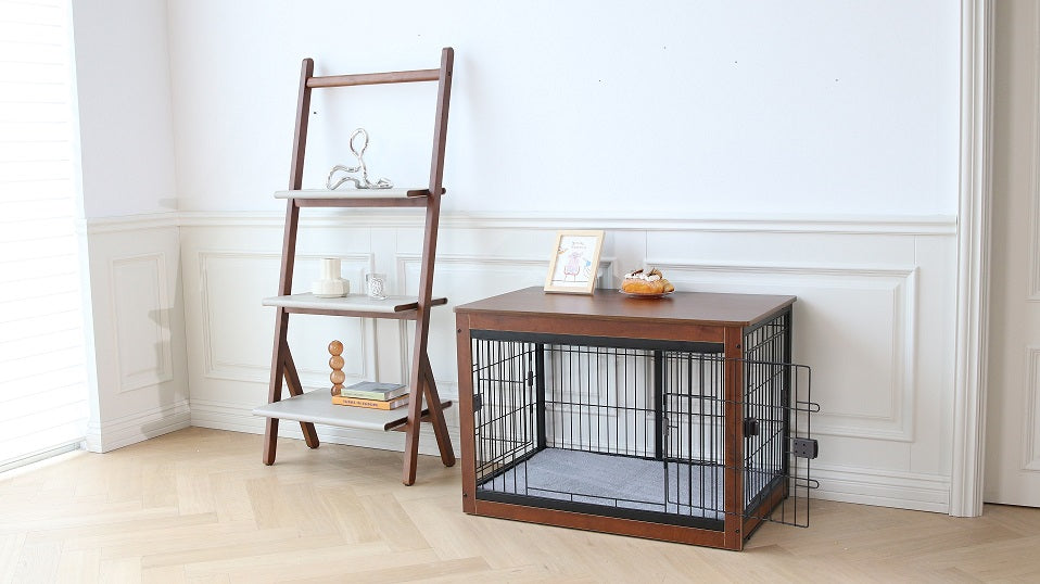 RYPetmia Wooden Dog Crate Furniture Not only a dog cage, but can also be used as a bedside table or sofa table, or even a TV cabinet.