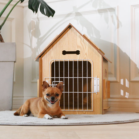 RYPetmia Dog Wooden House Dog Crate