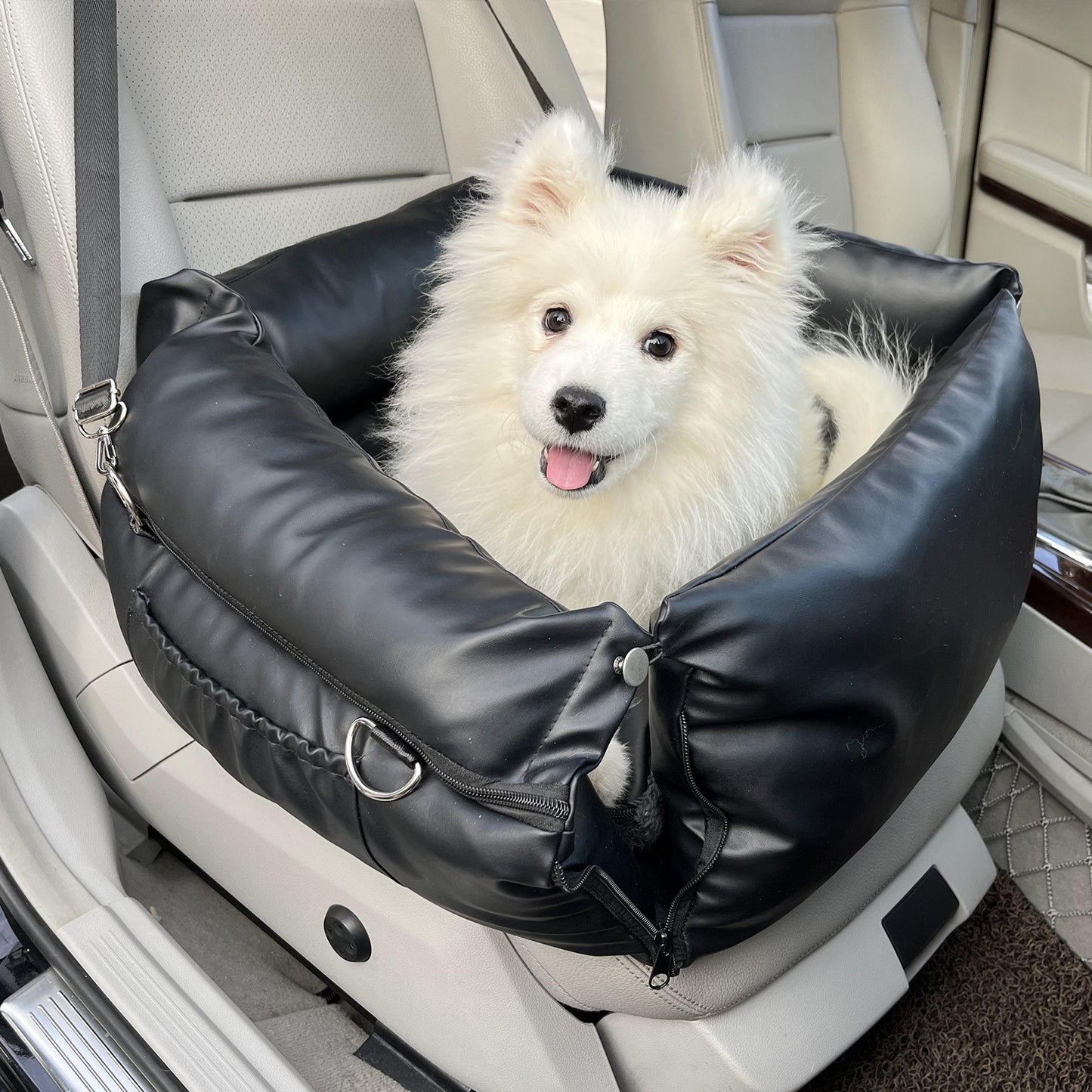 RYPetmia Dog Car Seat, Dog Booster Seat with Clip-On Safety Leash