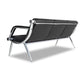 Bestmart INC 3-Seat Office Reception Sofa Waiting Room Bench Visitor Guest Sofa Airport Clinic Seat (Blue / Black)