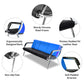 Bestmart INC 3-Seat Office Reception Sofa Waiting Room Bench Visitor Guest Sofa Airport Clinic Seat (Blue / Black)