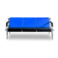 Bestmart INC 3-Seat Office Reception Sofa Waiting Room Bench Visitor Guest Sofa Airport Clinic Seat (Blue / Black)