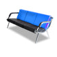Bestmart INC 3-Seat Office Reception Sofa Waiting Room Bench Visitor Guest Sofa Airport Clinic Seat (Blue / Black)