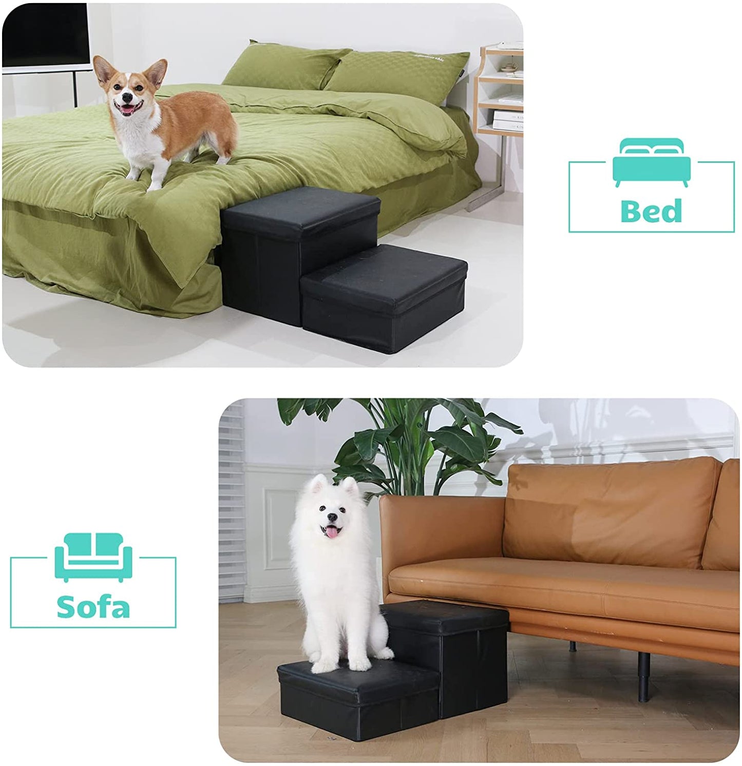 RYPetmia Foldable Pet Storage Stair & Steps