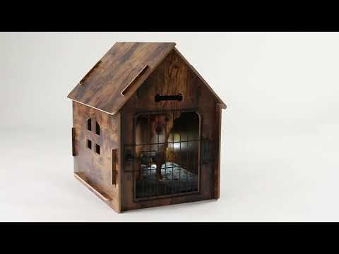 RYPetmia Dog Wooden House Dog Crate