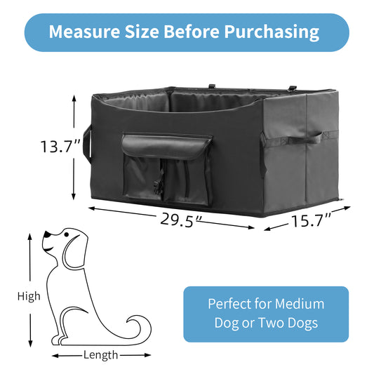 Dog Car Booster Seat for 2 Small Dogs or Medium Dog